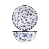 Hectarul - Set 4 boluri alb/albastru din portelan Ø15 cm Flor Azul Cosy&Trendy